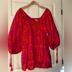 Women's Pink and Orange Floral babydoll dress